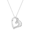 GILDED 1/4 CTTW Lab Grown Diamond Heart Pendant Necklaces in 925 Sterling Silver or 14KT Gold Plated Two Tone, 18" Chain - 4 of 4
