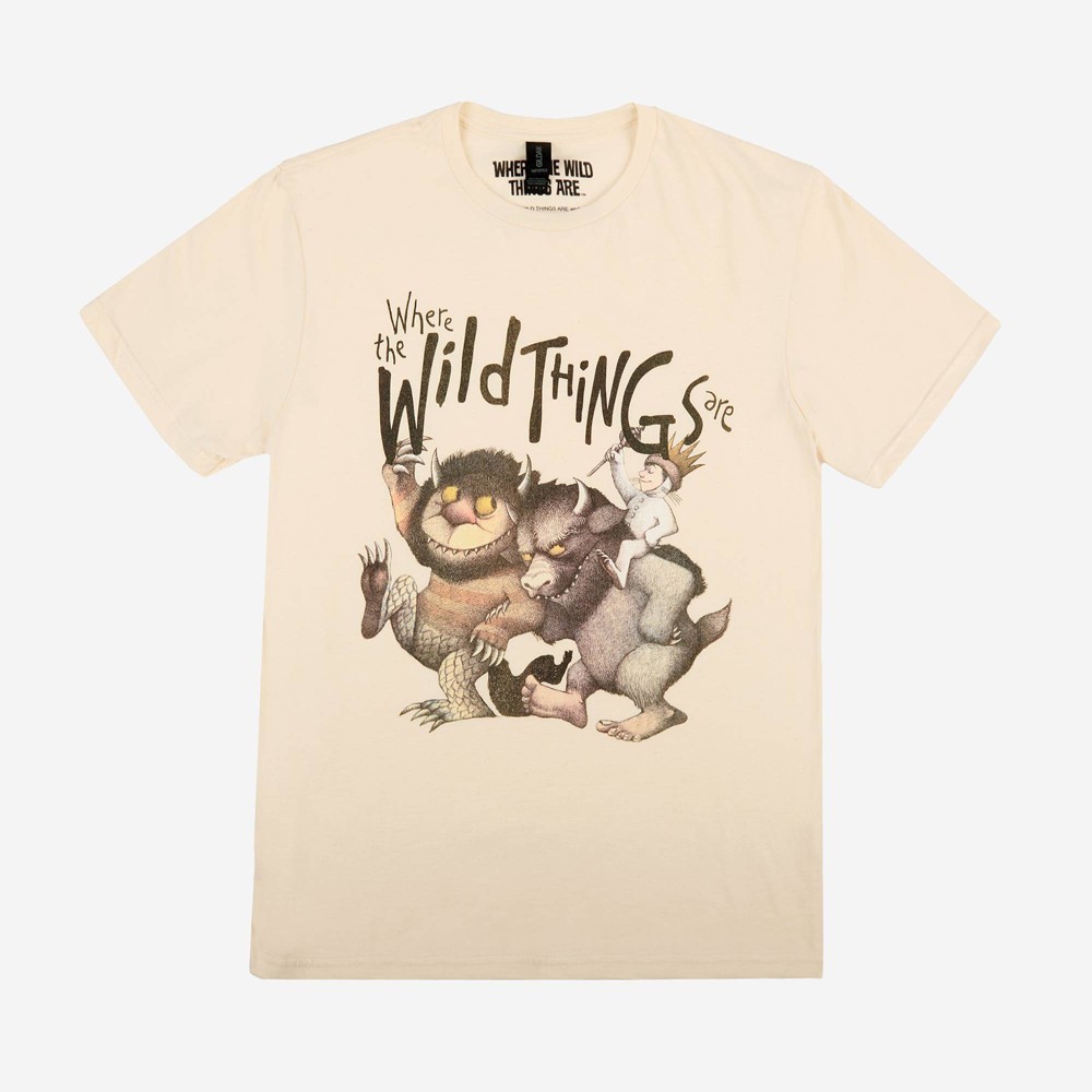 Mens Where The Wild Things Are hort leeve Graphic T-hirt - Beige