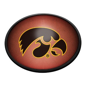 College Football Pigskin Design Oval Slimline Lighted Wall Sign - 1 of 4