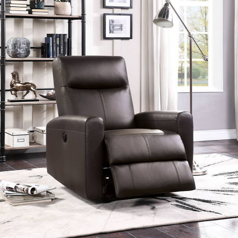42&#34; Blane Grain Leather Match Recliner Brown - Acme Furniture, 1 of 7