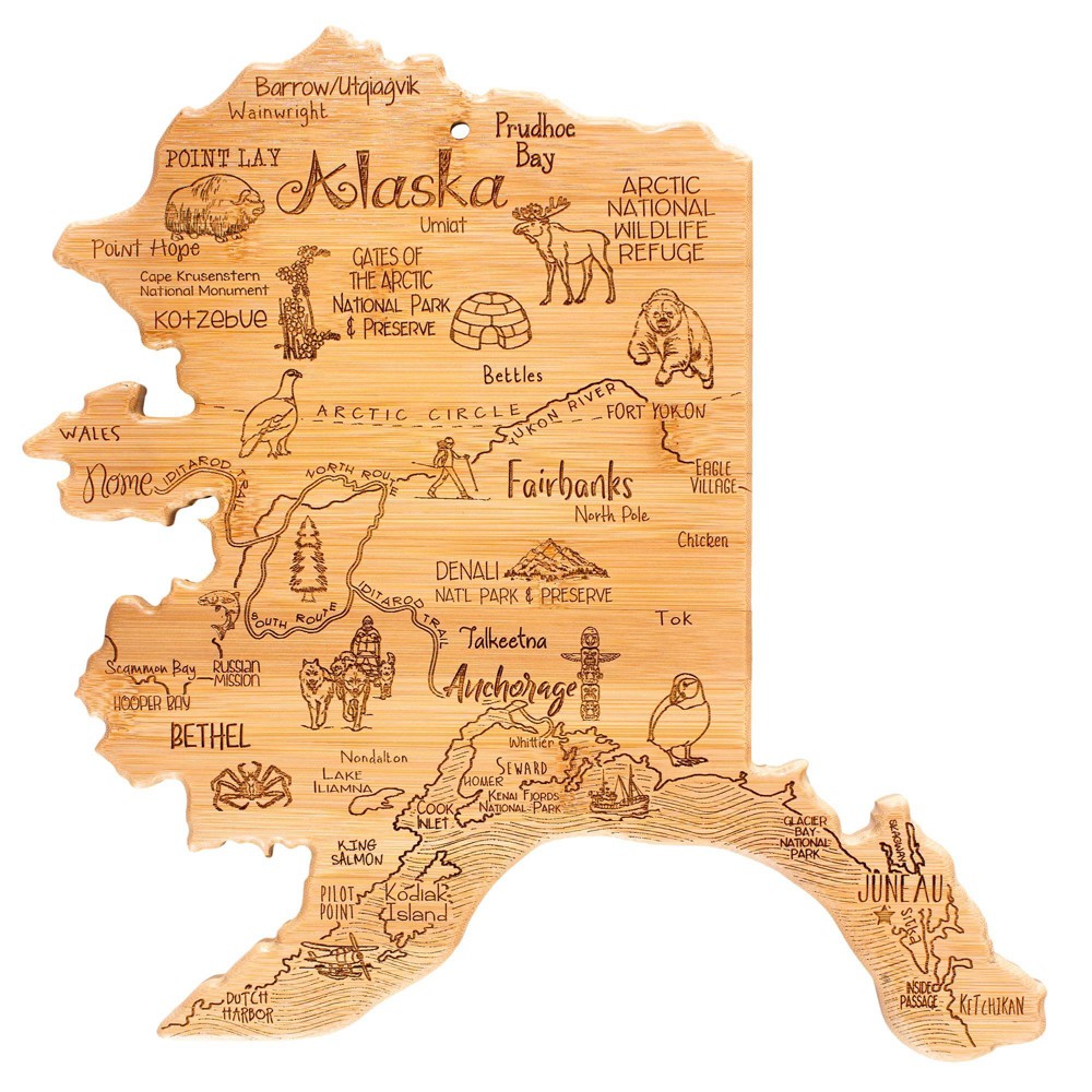 Totally Bamboo Destination Alaska Cutting Board