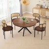MAYEERTY 47"Round Modern Dining Table Fits 4-6, Farmhouse Style,Metal Frame for Kitchen/Dining Room, Nature - 3 of 4