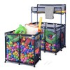 Yescom 2 Pack Mesh Pool Toy Storage Bin Rolling Cart w/ Noodle Holder Organizer - 2 of 4