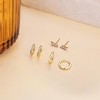 Freekiss 3 Pairs Gold Hoop Earrings Set: Dainty Stud Earrings Trendy Small 14K Gold Plated Hypoallergenic Dangle Cartilage - 3 of 4