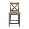 Okak Set of 2 Farmhouse Counter Height Bar Stools for Dining Rooms,High Hollow Back Upholstered Counter Bar Stools Without Arm - 3 of 4