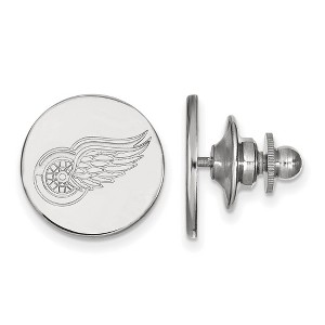Black Bow Jewelry 14k White Gold Detroit Red Wings NHL Pin - 1 of 3