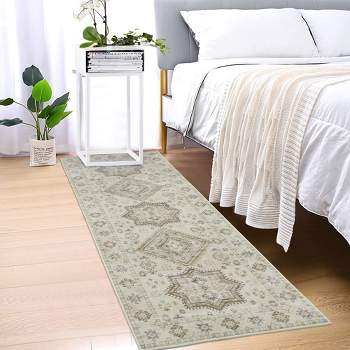 Area Rug Vintage Rug Low-Pile Oriental Distressed Carpet Boho Rug for Living Room Bedroom Nursery Kitchen