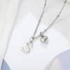 Turandoss Heart Initial Necklaces for Girls - Teen Girl Gifts Dainty Heart Pendant Silver Initial Necklaces for Women Jewelry - 4 of 4