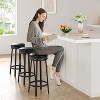 360° Swivel Bar Stool Set of 2/4, PU Leather Upholstered Counter Height Bar Stool with Metal Footrests, Mid Century Modern Barstool - 4 of 4