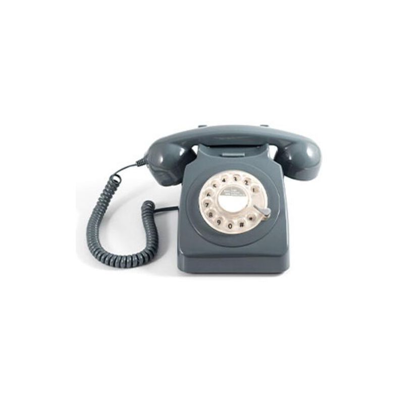 GPO Retro GPO746RGY 746 Desktop Rotary Dial Telephone - Grey, 1 of 7