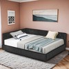 Mid-Century Full Size Storage Upholstered Tufted Bed Frame, Sofa Bed Frame with Comfortable Backrest and Armrests- Leovsnove - 2 of 4