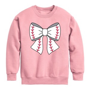 Boys' - Instant Message - Baseball Bow Graphic Long Sleeve Fleece Sweatshirt - 1 of 4