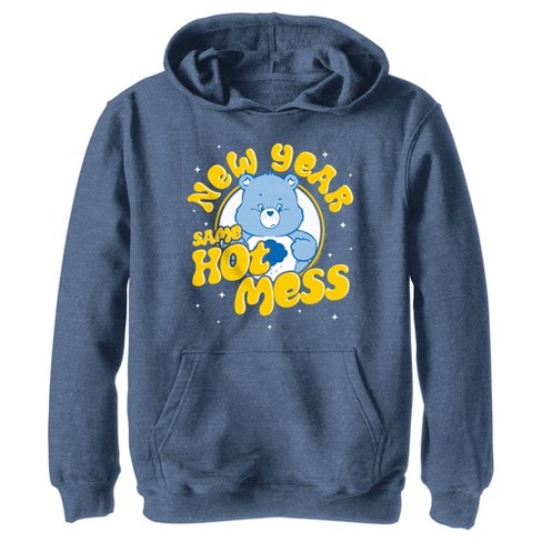 Boy s Care Bears Grumpy Bear New Year Same Hot Mess Pull Over Hoodie Target