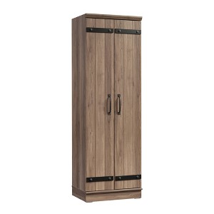 Sauder Homeplus 2 Door Farmhouse Storage Cabinet Salt Oak: Laminated Adjustable Shelves, MDF Frame - 1 of 4
