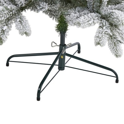 6-ft White Flocked Spruce Artificial Christmas Tree with Warm LED Lights