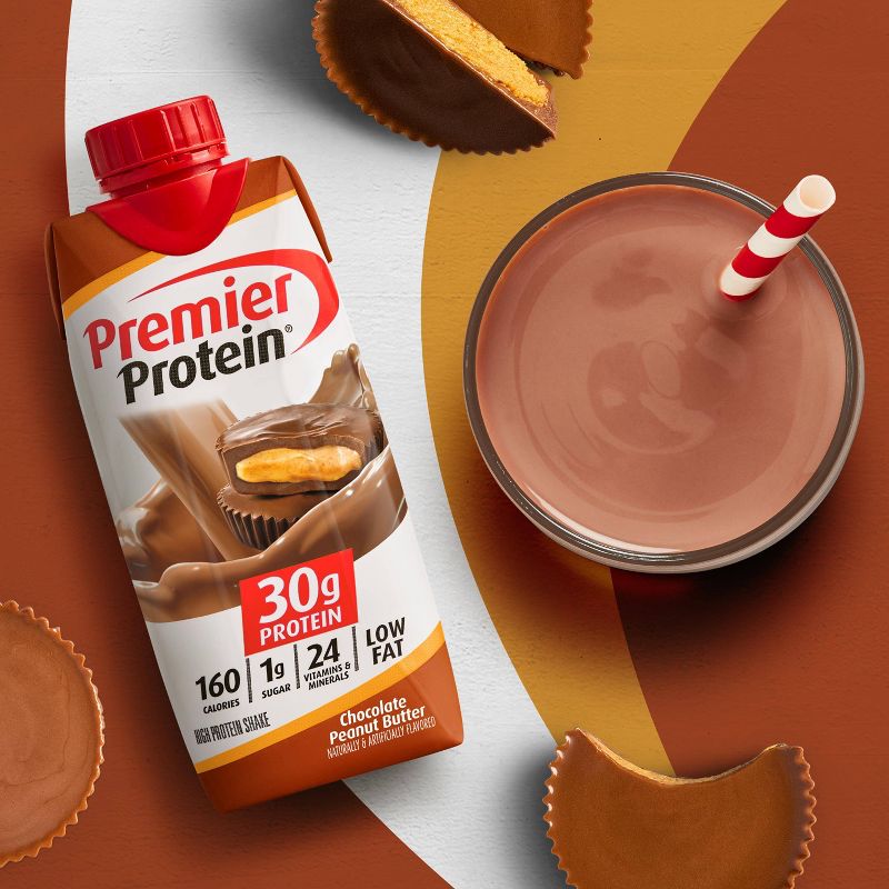 Premier Protein Nutritional Shake - Chocolate Peanut Butter - 11 fl oz/4pk, 5 of 10