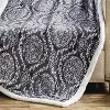Plazatex Gracey with Plush Decorative All Season Plum Throw Blanket 50" x 60" Grey - 4 of 4