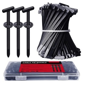 Itopfox Upgrade Cable Tie Buckle Nylon Universal Heavy Duty Self Lock Zipper Clip Super Durable Button Zipper Retainer for Car Repair Office Workshop - 1 of 4