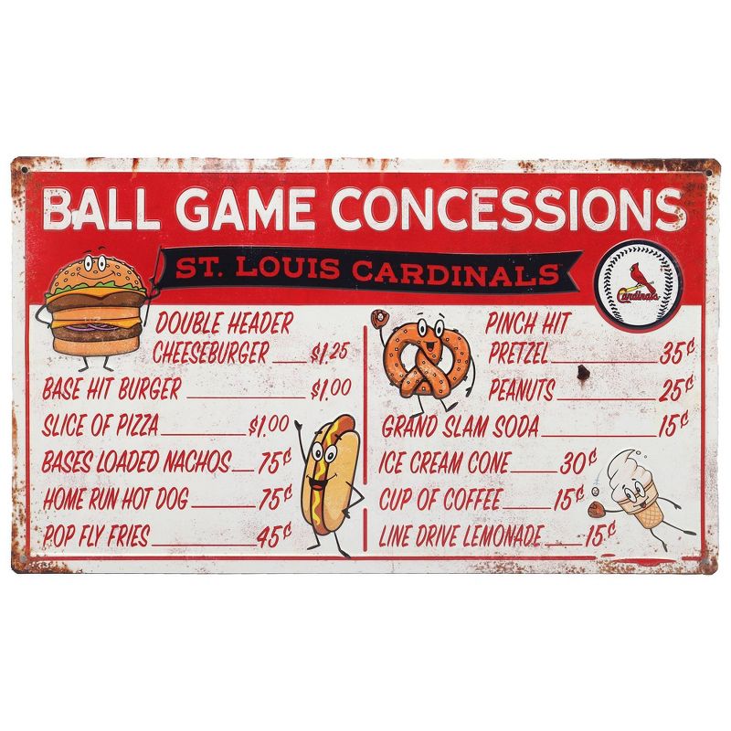MLB St. Louis Cardinals Baseball Concession Metal Sign Panel, 1 of 5