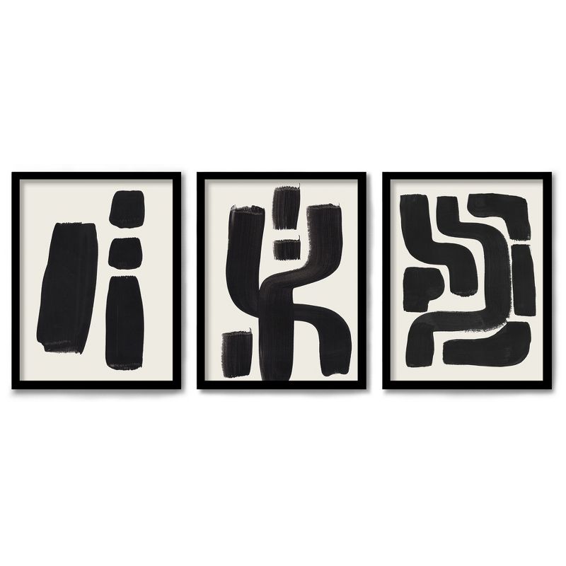 Americanflat Abstract Minimalist (Set Of 3) Triptych Wall Art Ink Mazes By Ejaaz Haniff - Set Of 3 Framed Prints, 1 of 7