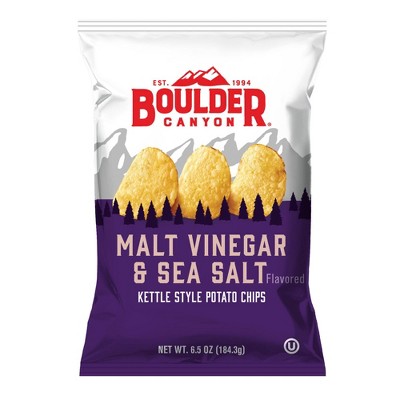 Boulder Canyon Malt Vinegar & Sea Salt Kettle Cooked Potato Chips - 6.5oz
