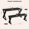 55¡± Dining Table Bench Set for 4-6, Kitchen Table Set with 2 Benches - image 2 of 4