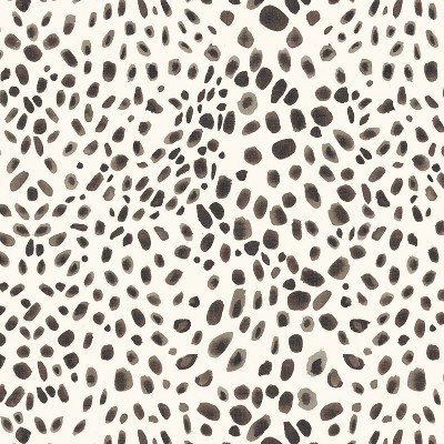 18" Cream and Gray Polyester Cheetah Print Square Throw Pillow