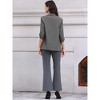 INSPIRE CHIC Women's Work Shawl Collar Ruched 3/4 Sleeves Open Front with Pockets Blazer - 3 of 4
