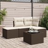 vidaXL Garden Sofa Set Brown, Cream White - 2 of 4