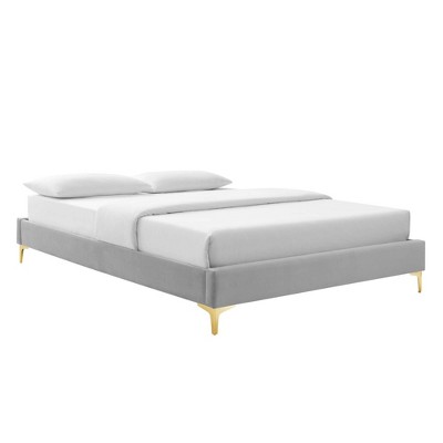 Modway Sutton Twin Performance Velvet Bed Frame – Tufted Twin Size Upholstered Bed with Wood Slat Support and Soft Velvet Fabric