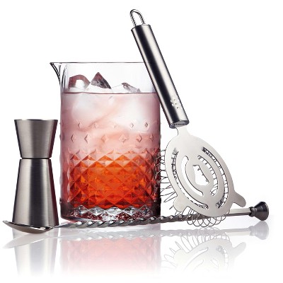Libbey Classic Cocktail Flashback 4-Piece Bar Mixing Set, Clear