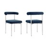 Armen Living Set of 2 Shannon Brushed Stainless Steal and Fabric Dining Chairs - 2 of 4