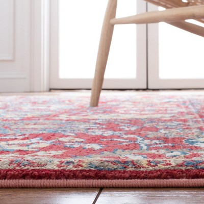 Rust and Ivory Synthetic Rectangular Area Rug, 5'1" x 7'5"