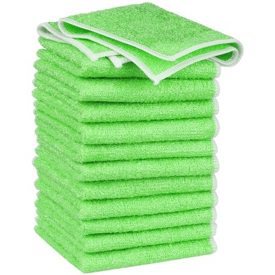 Unique Bargains Super Absorbent Microfiber Kitchen Towel 12 Packs Green ...