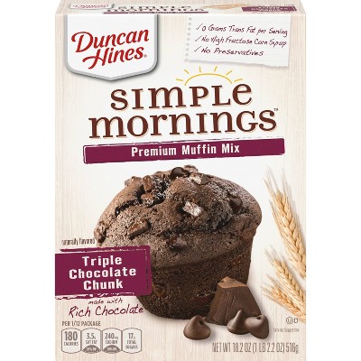 Duncan Hines Simple Mornings Triple Chocolate Chunk Muffin Mix - 18.2oz