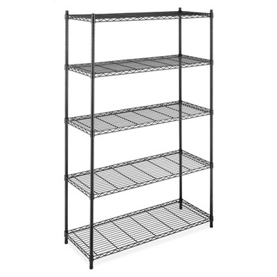 Whitmor 4-Tier Shelf Tower Closet System, Black and Silver - Metal