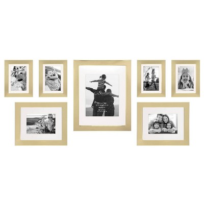 7pc Decorative Stamped Photo Frame Set Gold - Stonebriar Collection