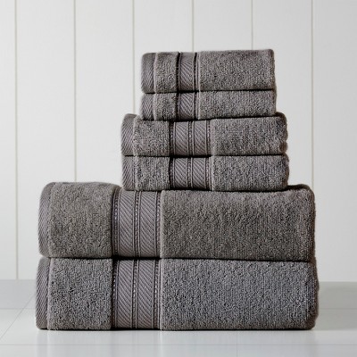 Modern Threads Spunloft 6 Piece Towel Set Charcoal Target