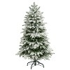 4ft. Flocked Fir Artificial Christmas Tree with 250 Warm White Lights & 779 Branches – Compact Snowy Holiday X-Mas Accent - 3 of 4