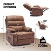 PU Leather Extra Wide Manual Recliner for Adults with Massage and Heat, Large Lazy Chair with 1.5X Sponge - 3 of 4
