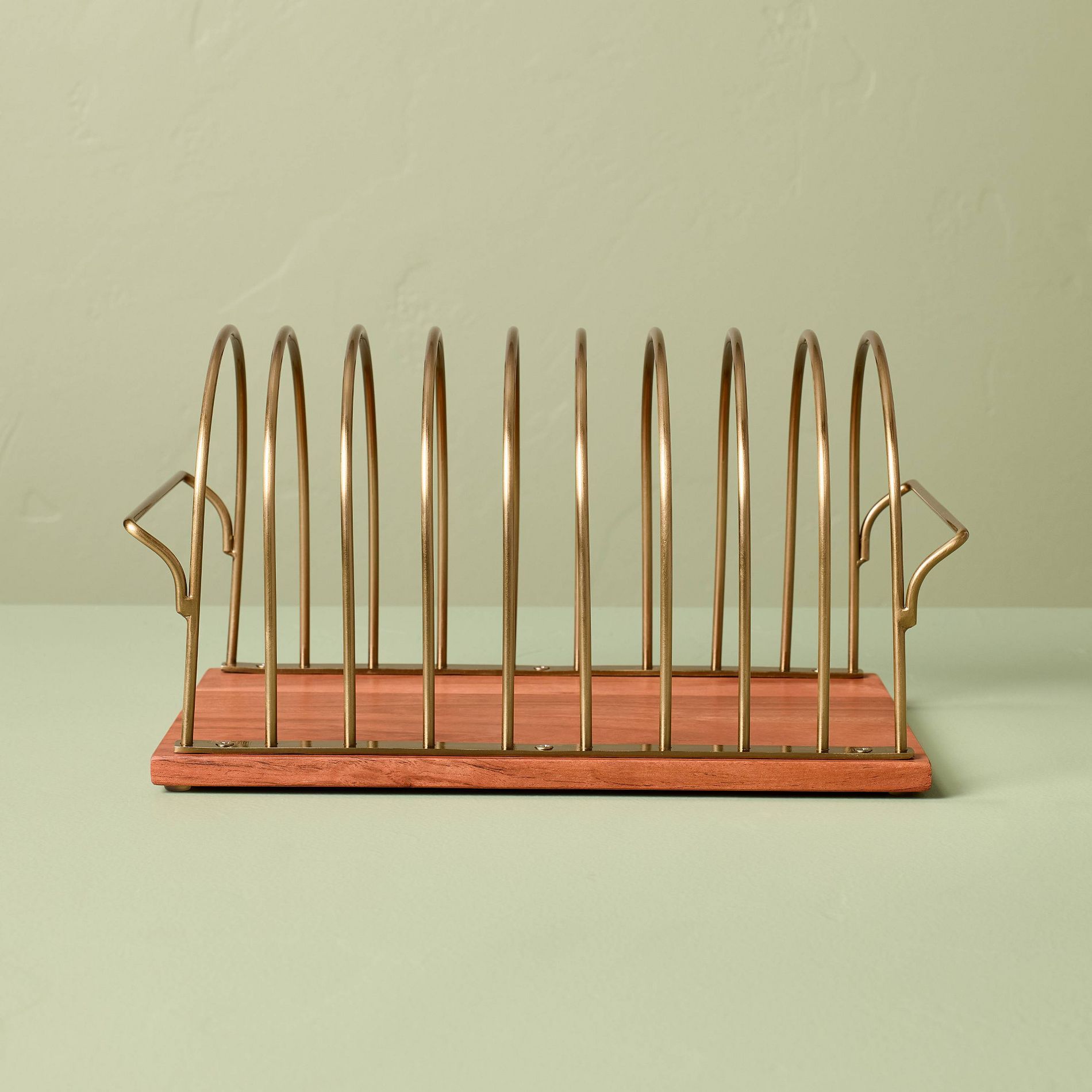 Vinyl Storage Solution Wood/Brass - Hearth & Hand™ with Magnolia