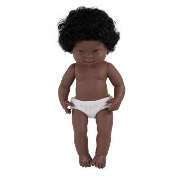Miniland Educational Anatomically Correct 15" Baby Doll, Down Syndrome Girl, Black Hair