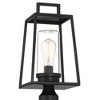 Possini Euro Design Jersey 17 1/2" High Modern Outdoor Post Light Fixture Pole Porch House Exterior Weatherproof Matte Black Metal Clear Glass Shade - 3 of 4