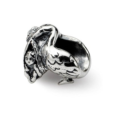 Black Bow Jewelry Sterling Silver Delivery Stork Bead Charm