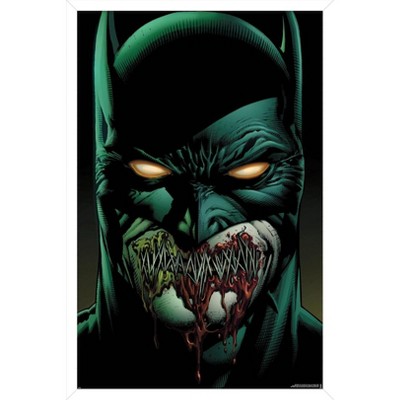 Trends International DC Comics Batman - Batman with Stitched Lips Framed Wall Poster Prints