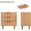 TackView Fluted Dresser with Drawers - Wooden Chest with Metal Handle & Feet for Bedroom, Living Room & Hallway - 3 of 4