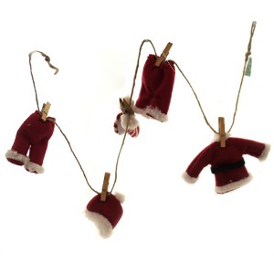 Kurt S. Adler 28.0 Inch Santa Suit Novelty Garland Laundry Clothes Pin Christmas Tree Garlands - 1 of 3