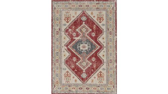 Great Zero Koble Rug Off White/Red - Linon, 2 of 9, play video