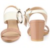 Perphy Women's Open Toe Two Straps Slingback Chunky High Heel Sandals - 2 of 3