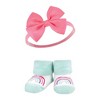 Hudson Baby Infant Girls Headband and Socks Giftset, Purple Rainbow, One Size - 3 of 4